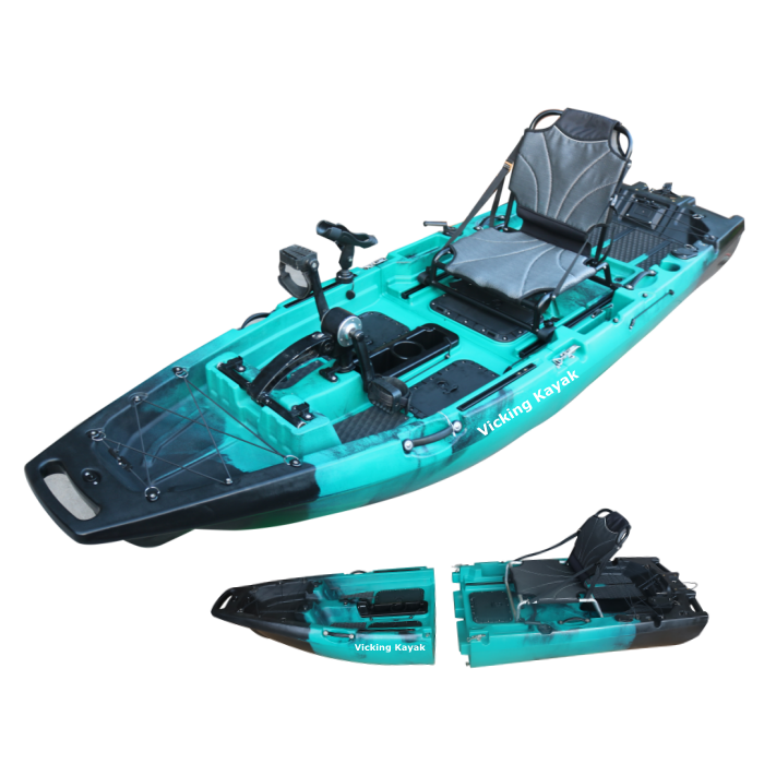 Fishing Kayak Paddle - 2025年新型モジュラーカヤック9.5フィートペダルフィン駆動フィッシングカヤック、超軽量、フットペダルパドル電動プラスチックカヤック、簡単収納