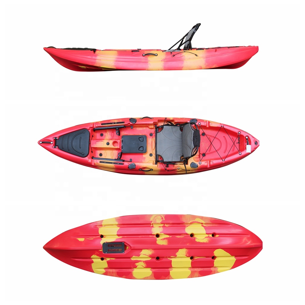 Fishing Kayak Sit In - 10フィート一人座ってトップフィッシングフットペダルカヤックカタマランプラスチックカヤック販売用ラダーシステム付き