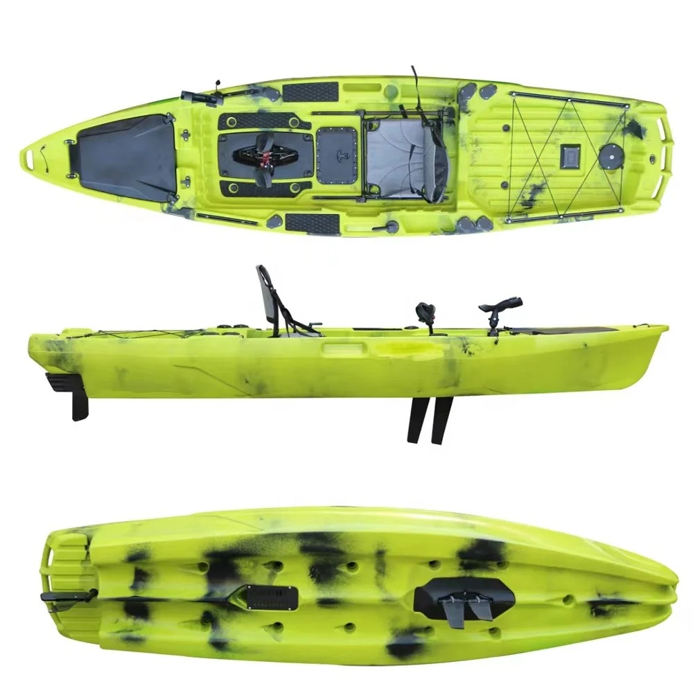Fishing Kayak Trolling Motor - 13フィートペダルカヤックプロペラまたはフィンペダルドライブ、電動トローリングモーター付きナティブラダー、シングルシートシットオントップカヤックフィッシングCE