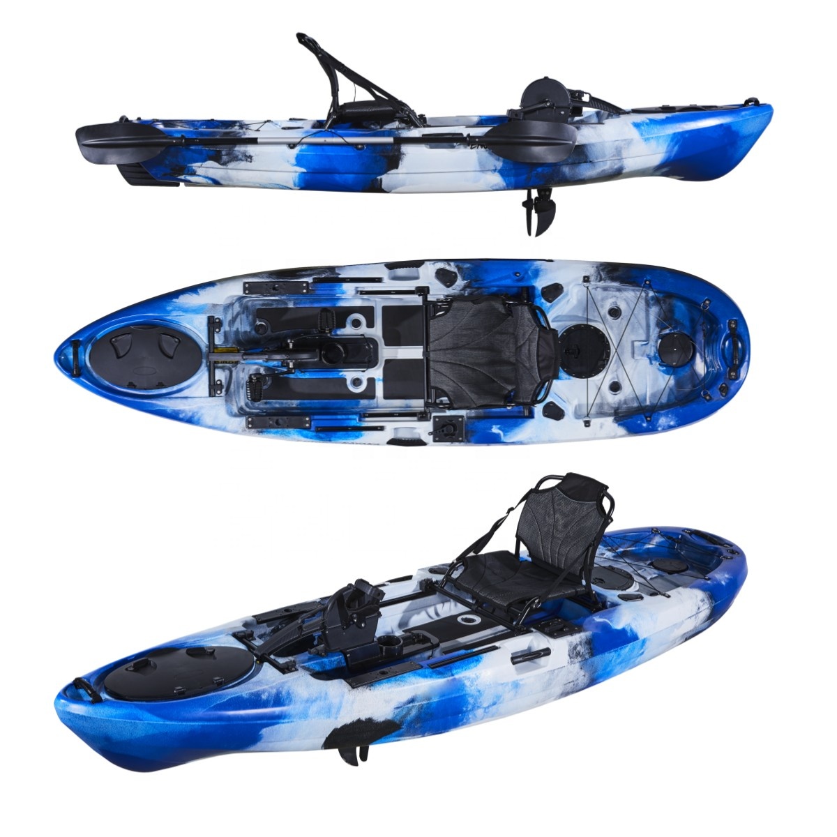 Fishing Kayak Pedal Drive - カヤック釣り用のクラシックなプラスチックカヌー、新しい人のための屋外遊び、ペダルドライブとハル、10フィート