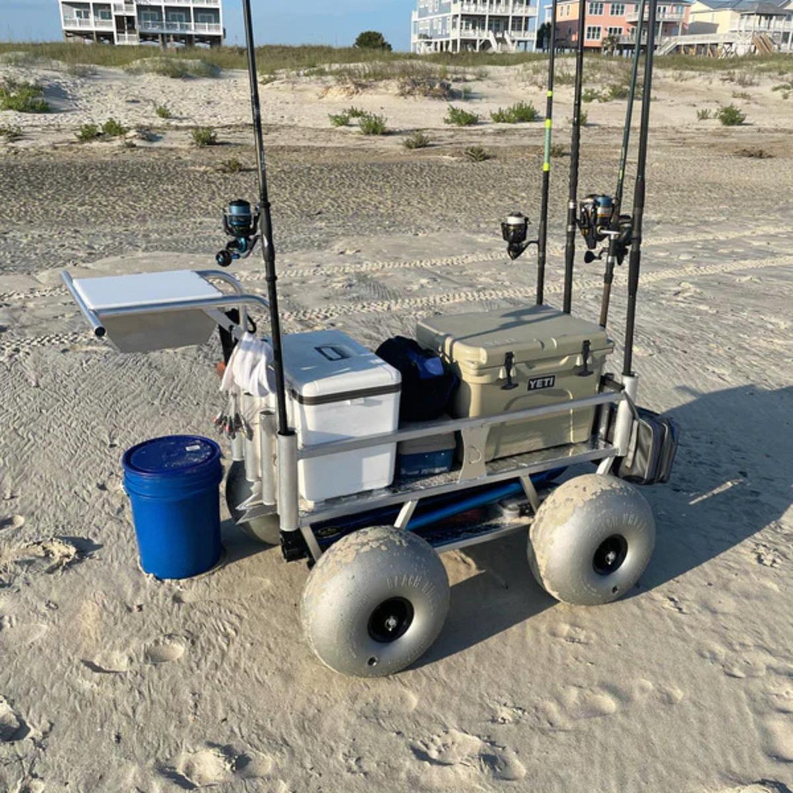 Fishing Kayak Cart - 16インチバルーンホイール交換用ヘビーデューティータイヤ、ビーチワゴン、カヤックトロリー、砂浜カート、釣り道具用