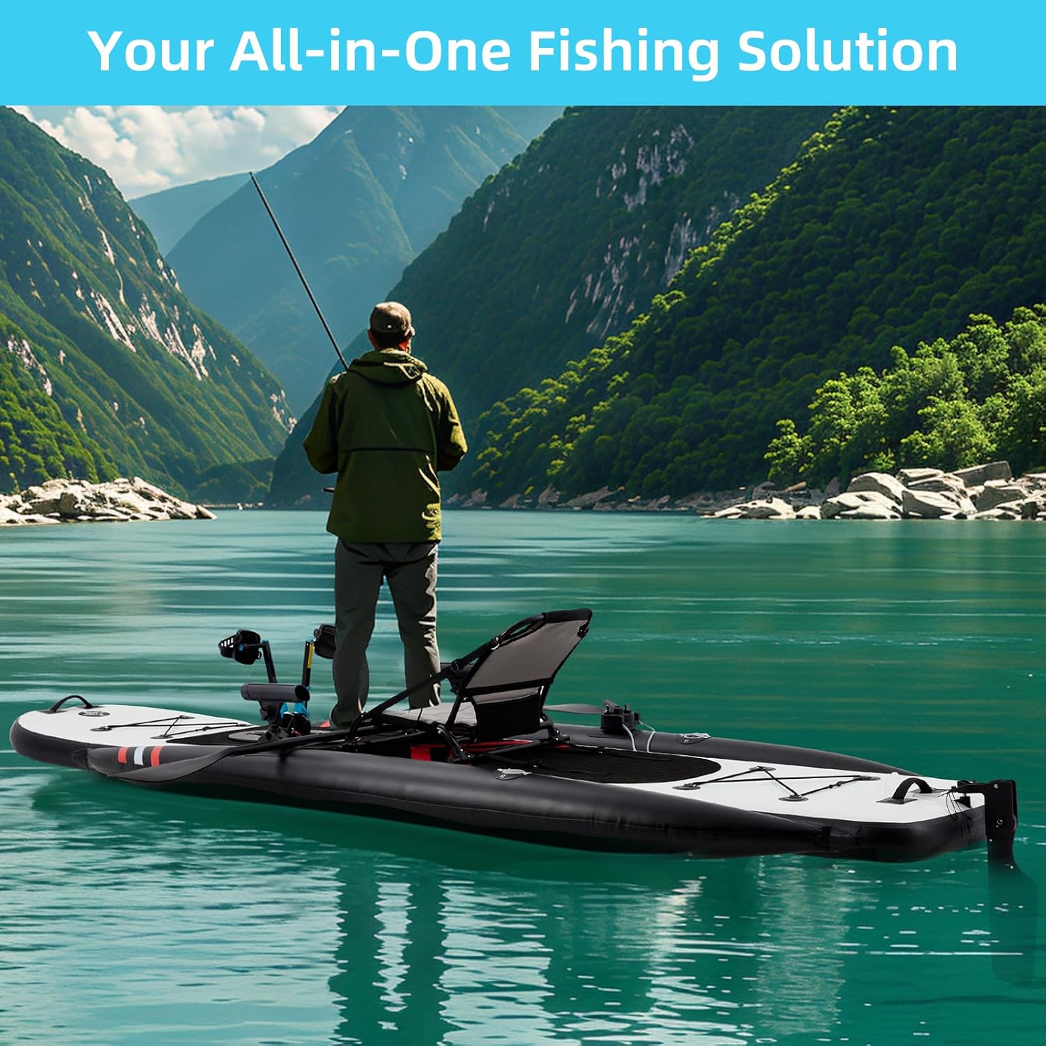 12フィート プレミアムPVCインフレータブルフィッシングカ - Fishing Kayak Seat のレビューと価格