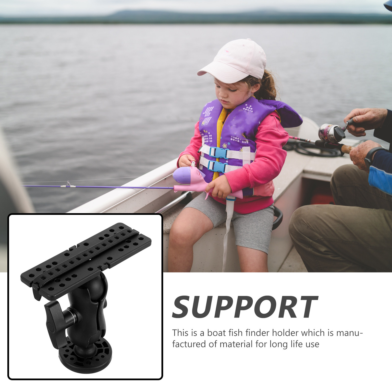 頑丈な魚群探知機ホルダーマウント、カヤック、ボート、カヌー用 - Fishing Kayak Fish Finder Mount のレビューと価格