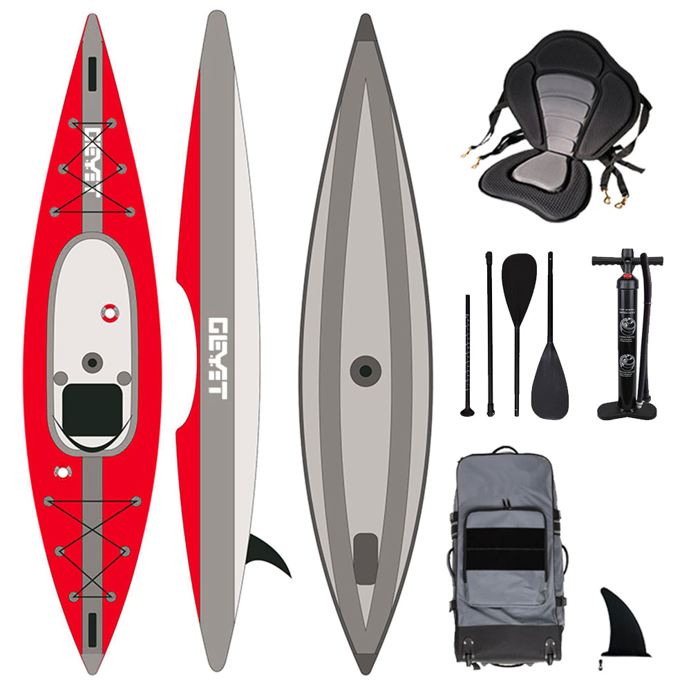 2人乗りドロップステッチ式インフレータブルフィッシングカヤッ - Fishing Kayak Sit In のレビューと価格
