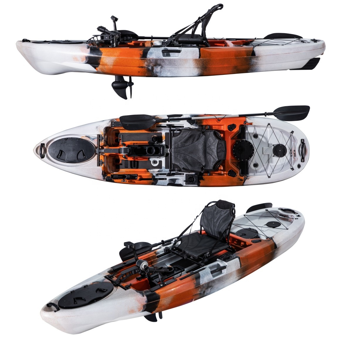 カヤック釣り用のクラシックなプラスチックカヌー、新しい人のた - Fishing Kayak Pedal Drive のレビューと価格