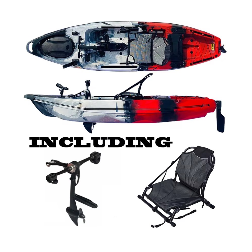 OEMプラスチック製一人用ペダル式フィッシングカヤック（プロ - Fishing Kayak Pedal Drive のレビューと価格