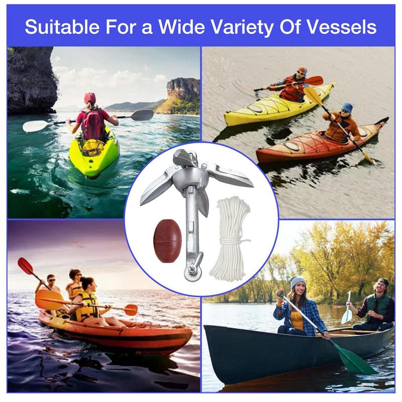 カヌーアンカーコンパクトカヤックアンカーシステム折りたたみ高 - Fishing Kayak Anchor のレビューと価格