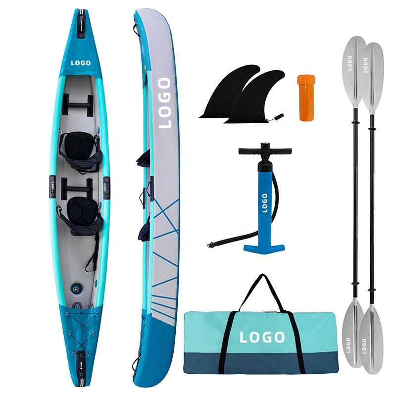 ドロップステッチカヤック インフレータブルカヌー 2人乗り  - Fishing Kayak Sit In のレビューと価格