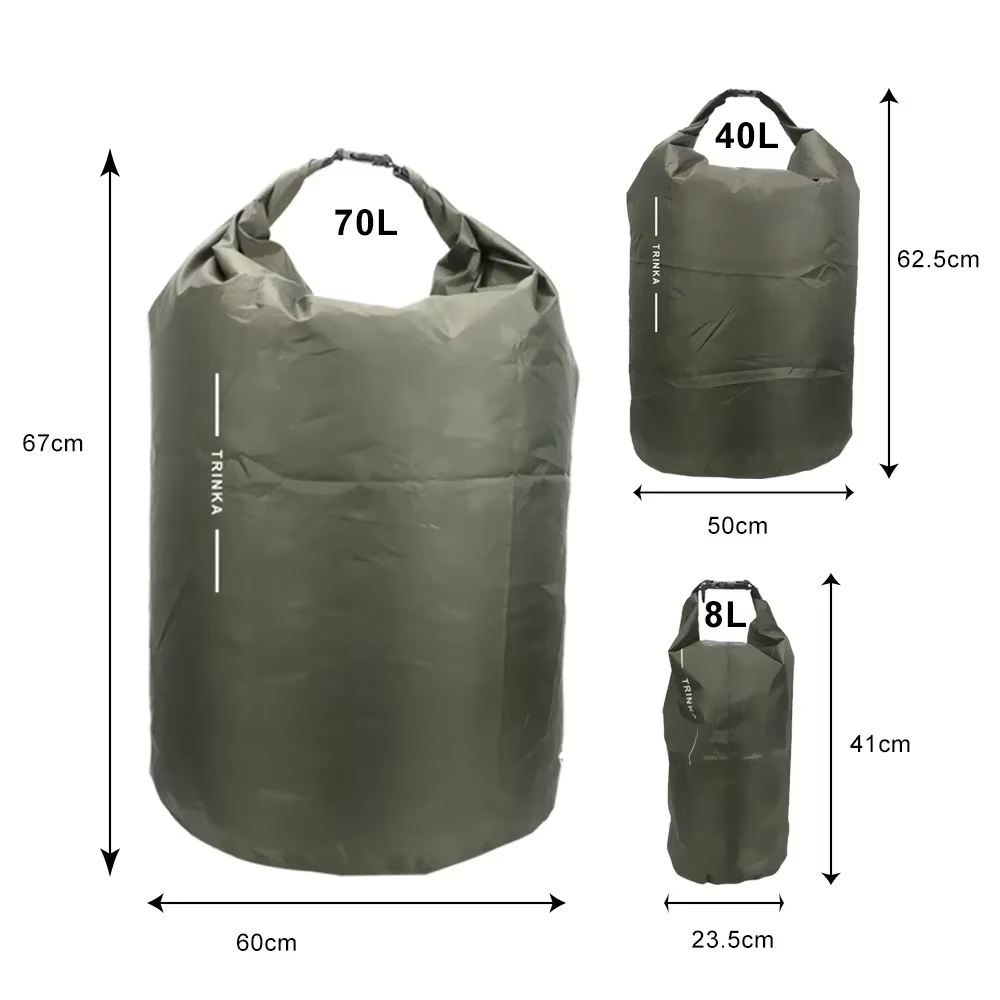 8L 40L 70L ロールトップ防水ドライバッグポータブル - Fishing Kayak Storage Bag のレビューと価格