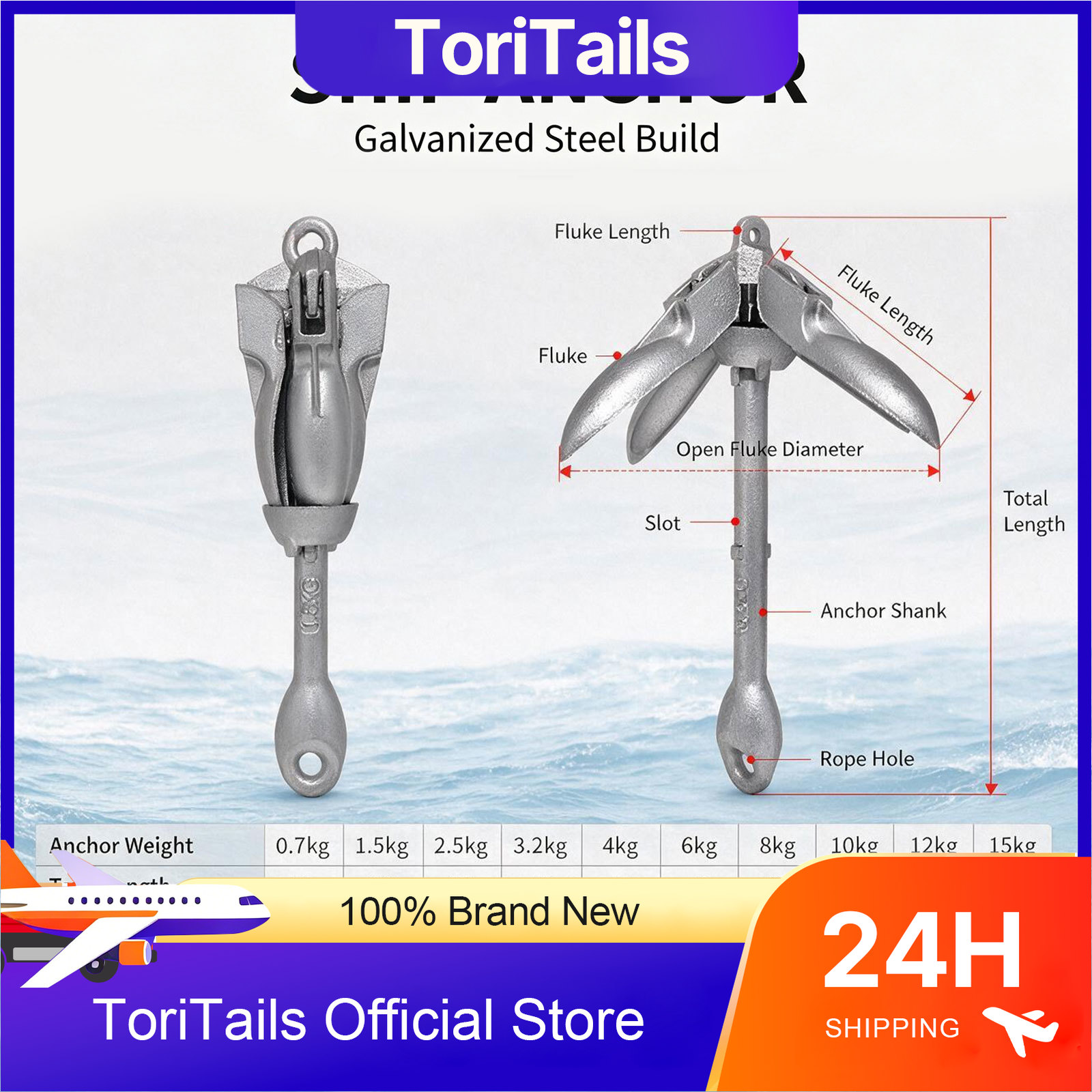 KOETSU 折りたたみ式ボートアンカー 0.7kg 亜鉛メ - Fishing Kayak Anchor のレビューと価格