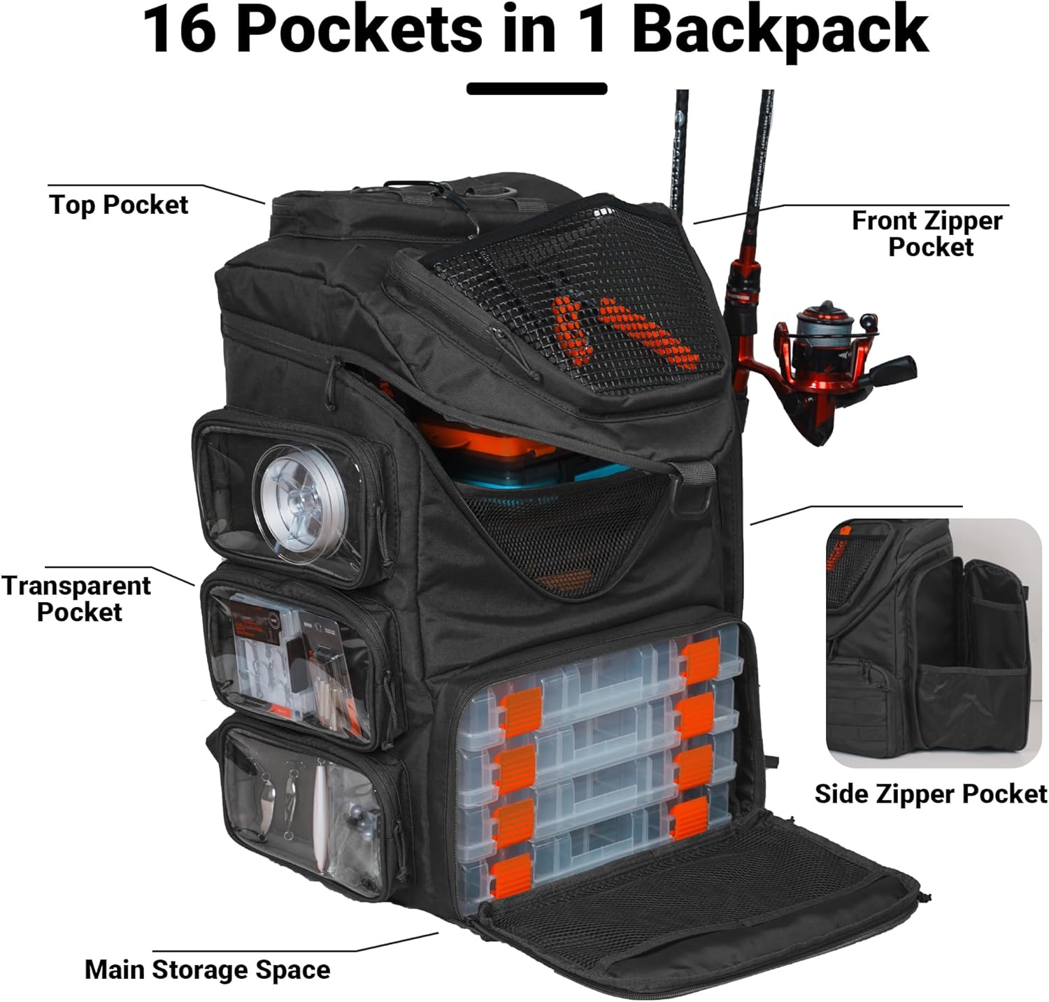 40L釣り用バックパック タックルボックス バックパック タ - Fishing Kayak Crate のレビューと価格