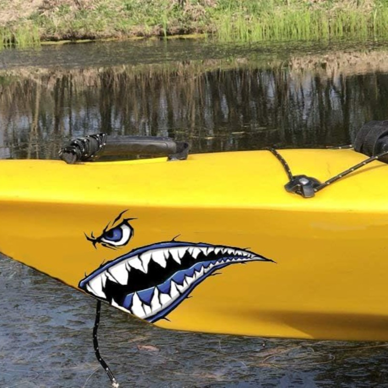 2 個サメの歯口ボートステッカー防水 DIY カヤック漁船カ - Fishing Kayak Sit On Top のレビューと価格