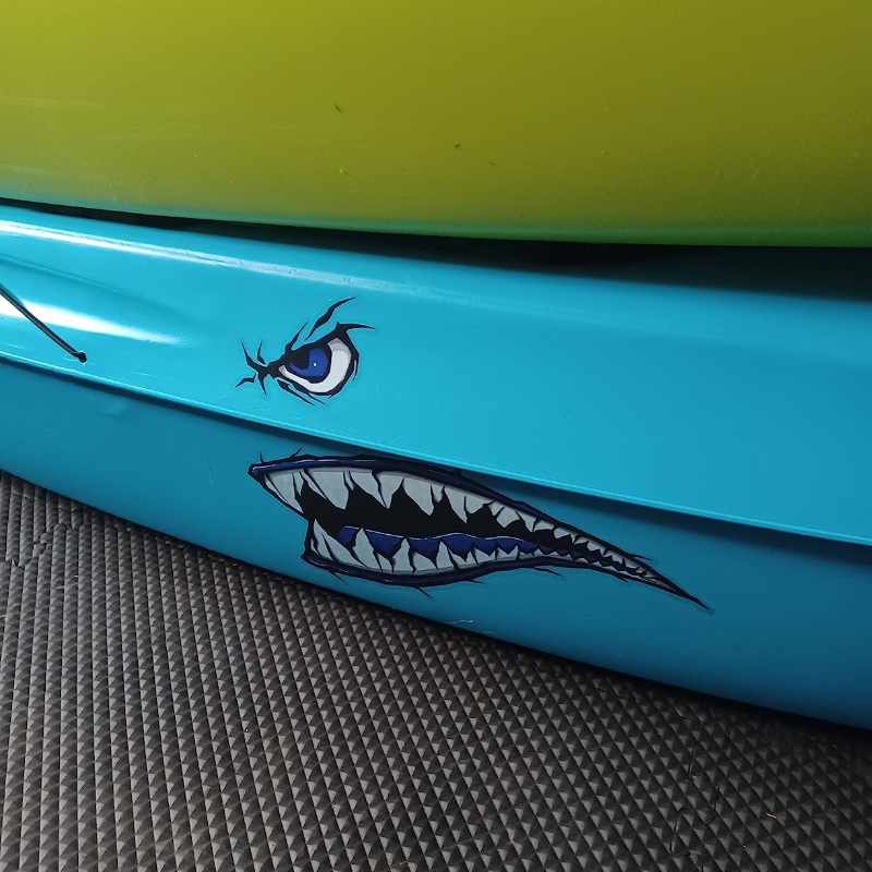 2 個サメの歯口ボートステッカー防水 DIY カヤック漁船カ - Fishing Kayak Sit On Top のレビューと価格