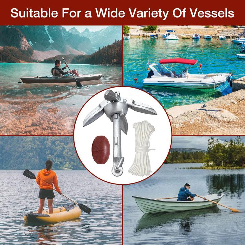 カヌーアンカーボートアンカーリングシステムキット折りたたみ高 - Fishing Kayak Anchor のレビューと価格