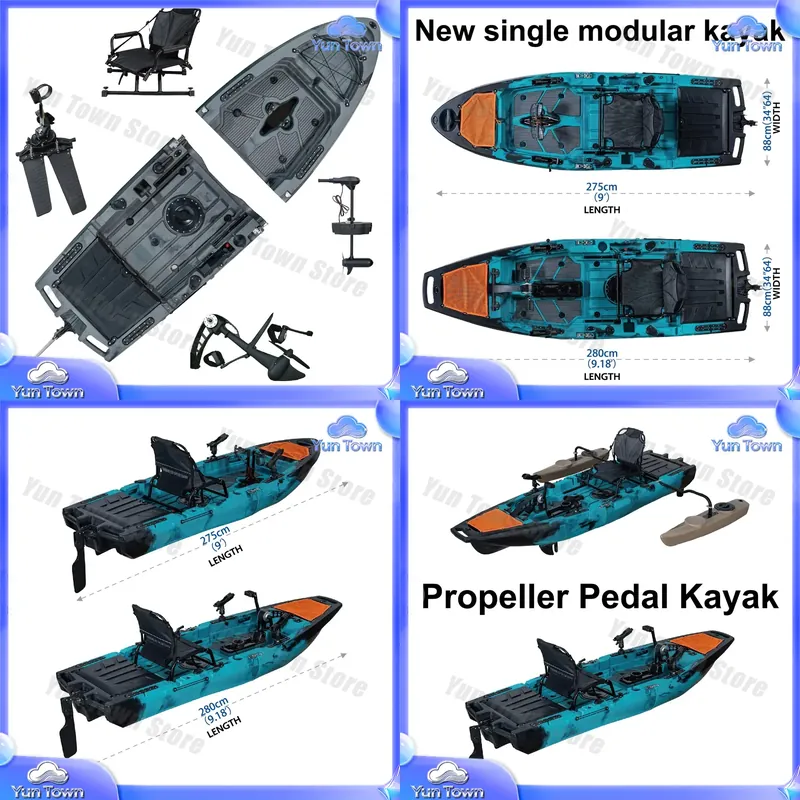 モジュラーカヤック 9.5フィート シットオントップ ペダル - Fishing Kayak Sit In のレビューと価格